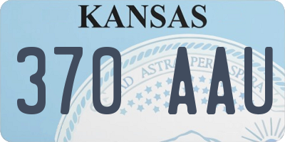 KS license plate 370AAU