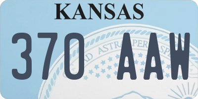 KS license plate 370AAW