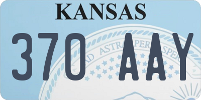 KS license plate 370AAY