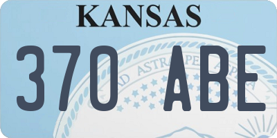 KS license plate 370ABE