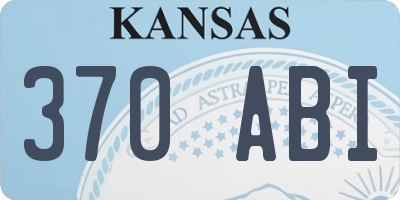 KS license plate 370ABI