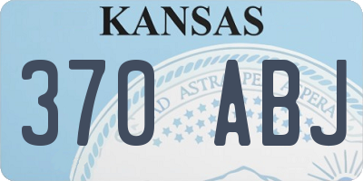 KS license plate 370ABJ