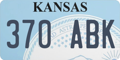 KS license plate 370ABK