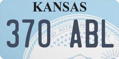 KS license plate 370ABL
