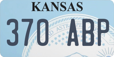 KS license plate 370ABP