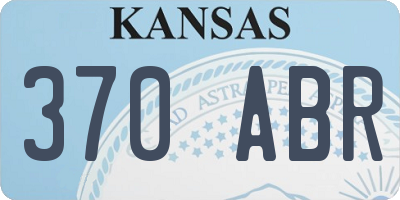 KS license plate 370ABR