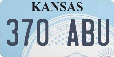 KS license plate 370ABU