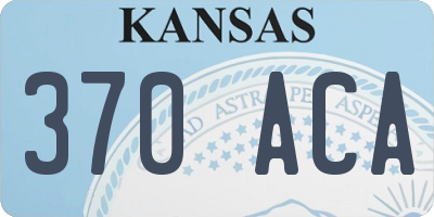 KS license plate 370ACA