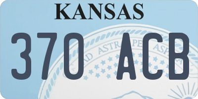 KS license plate 370ACB
