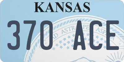 KS license plate 370ACE