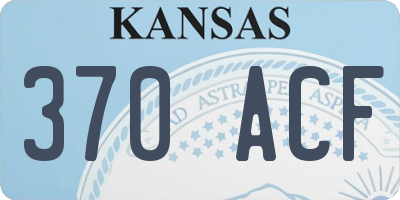 KS license plate 370ACF