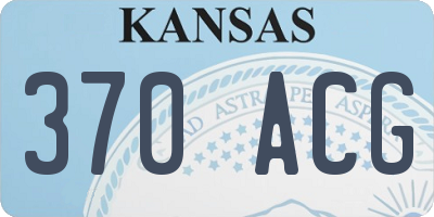 KS license plate 370ACG