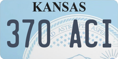 KS license plate 370ACI