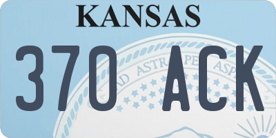 KS license plate 370ACK
