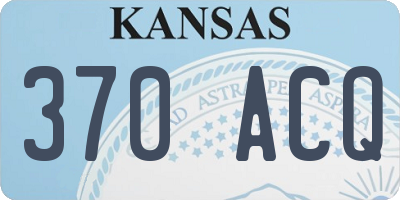 KS license plate 370ACQ