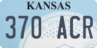 KS license plate 370ACR