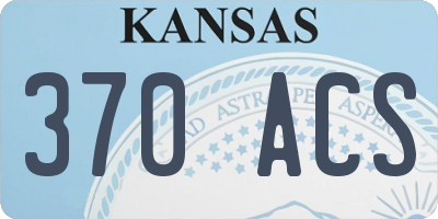KS license plate 370ACS
