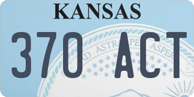 KS license plate 370ACT