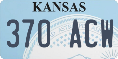 KS license plate 370ACW