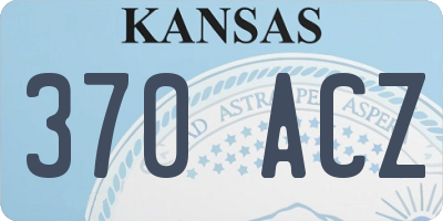 KS license plate 370ACZ