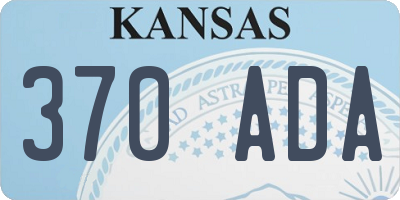 KS license plate 370ADA