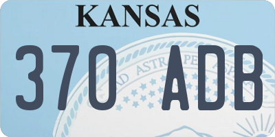 KS license plate 370ADB