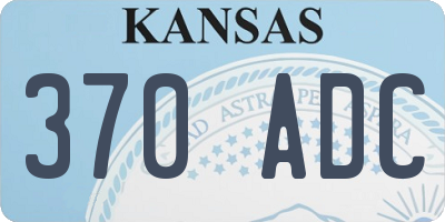 KS license plate 370ADC