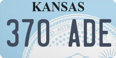 KS license plate 370ADE