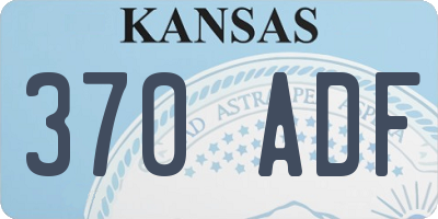 KS license plate 370ADF