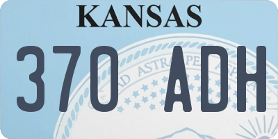 KS license plate 370ADH