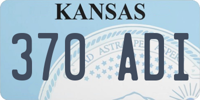 KS license plate 370ADI