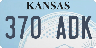 KS license plate 370ADK
