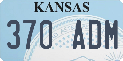 KS license plate 370ADM