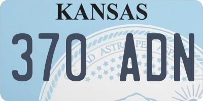 KS license plate 370ADN