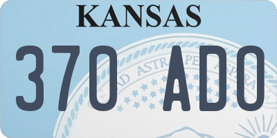 KS license plate 370ADO