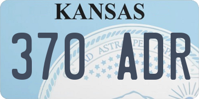 KS license plate 370ADR