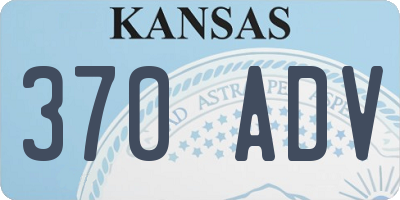 KS license plate 370ADV