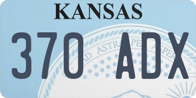 KS license plate 370ADX