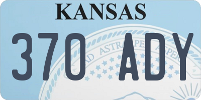 KS license plate 370ADY