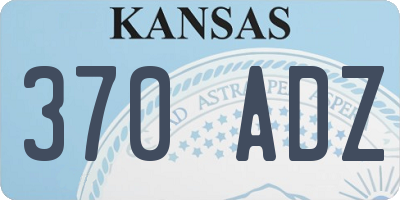 KS license plate 370ADZ