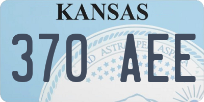 KS license plate 370AEE