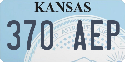 KS license plate 370AEP