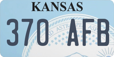 KS license plate 370AFB
