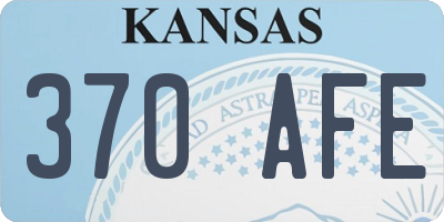 KS license plate 370AFE