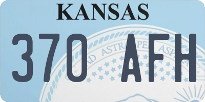 KS license plate 370AFH
