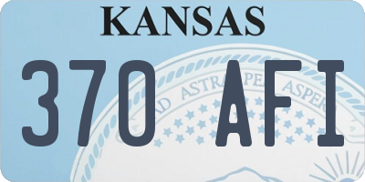 KS license plate 370AFI