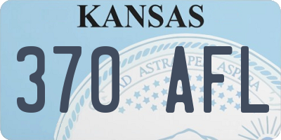 KS license plate 370AFL