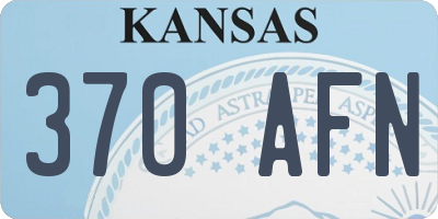 KS license plate 370AFN