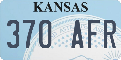 KS license plate 370AFR