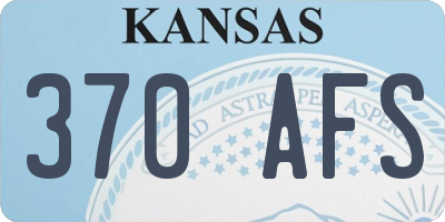 KS license plate 370AFS